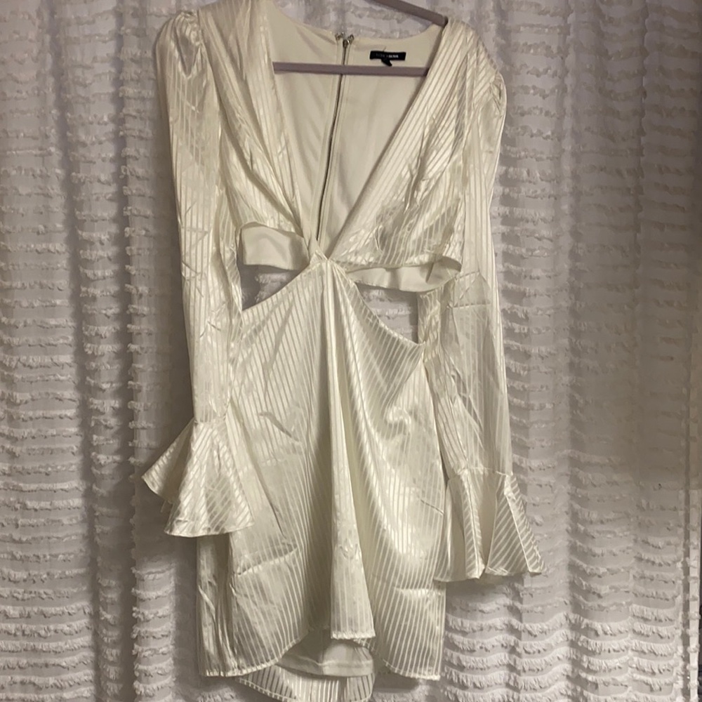 White pinstripe dress